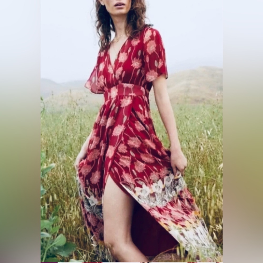Madewell Tulip-Sleeve Maxi Dress in Tall Sunflowers Print ZB2